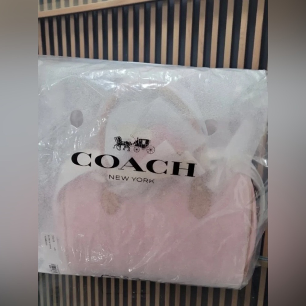 Coach Medium Rowan Satchel In Signature Canvas Powder Pink With Charms - Picture 9 of 11